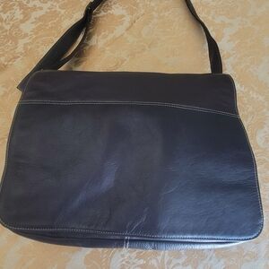 Dark Brown Leather Messenger Bag